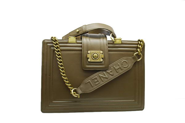 7A Chanel A30160 Khaki Calfskin Large Le Boy Shoulder Bag Gold Hardware Online